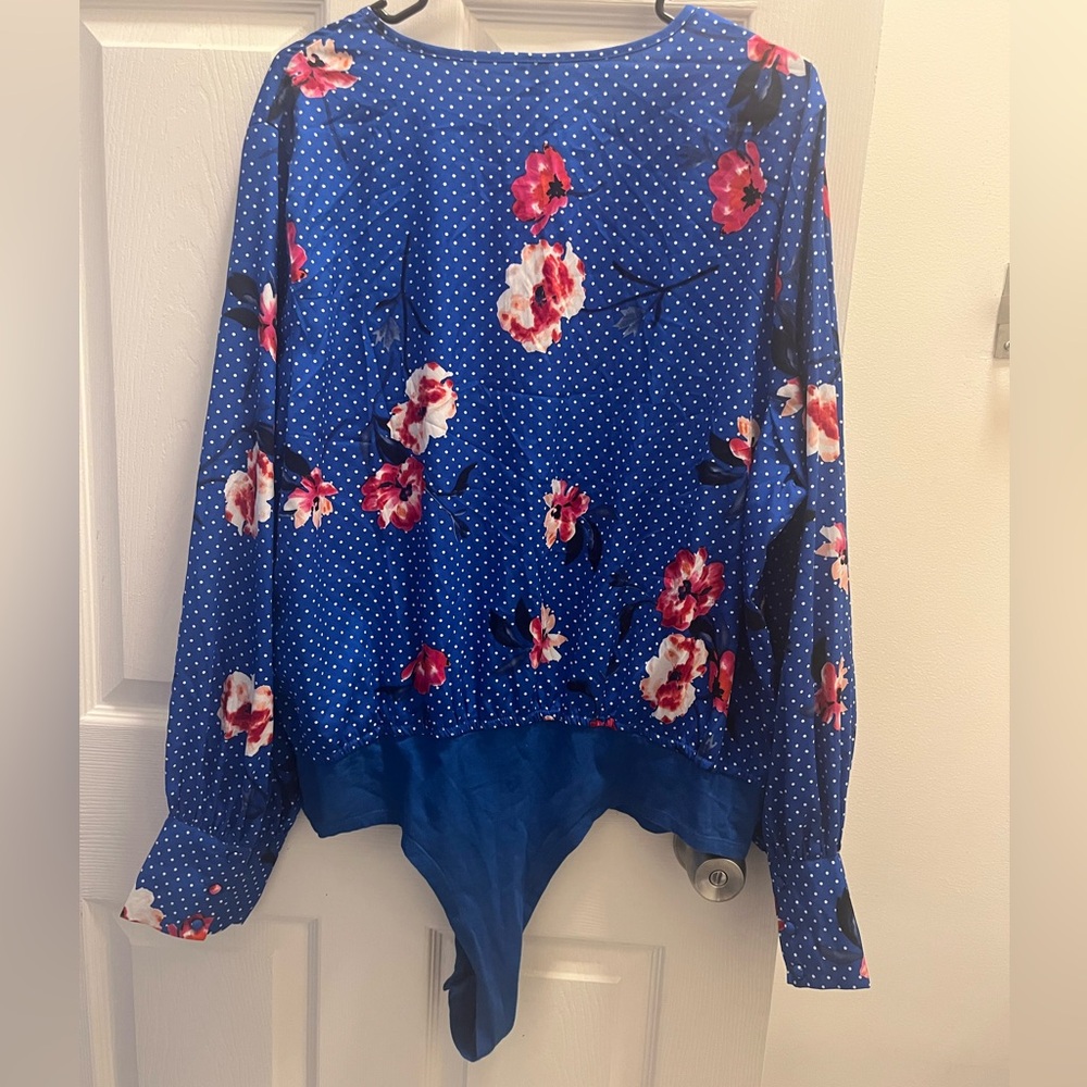 Influence Plus Button Down Blouse Bodysuit In Flo… - image 7